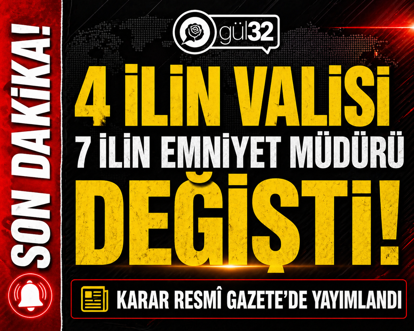 Valiler ve emniyet müdürleri kararnameleri yayımlandı.
