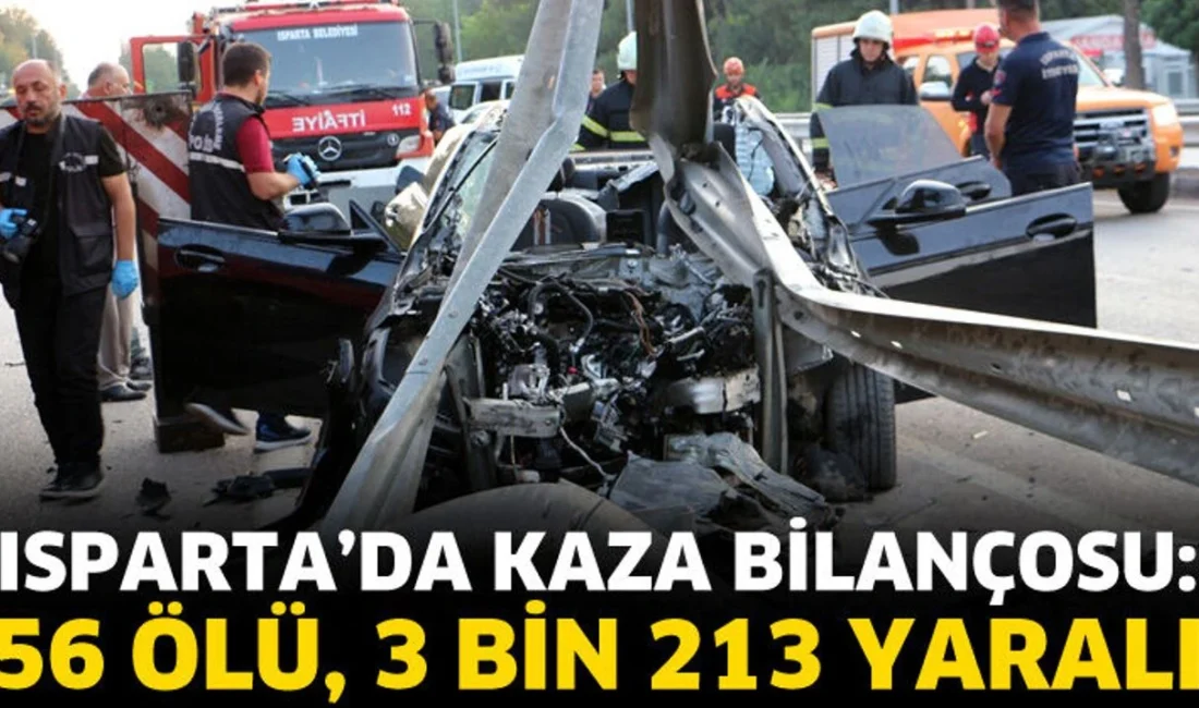 Isparta’da 6 bini aşkın kazada 56 ölü, 3 bin 213
