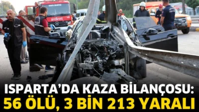 Isparta’da 6 bini aşkın kazada 56 ölü, 3 bin 213