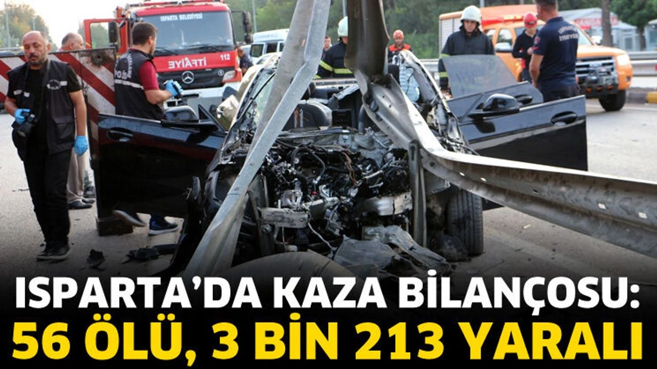 Isparta’da 6 bini aşkın kazada 56 ölü, 3 bin 213
