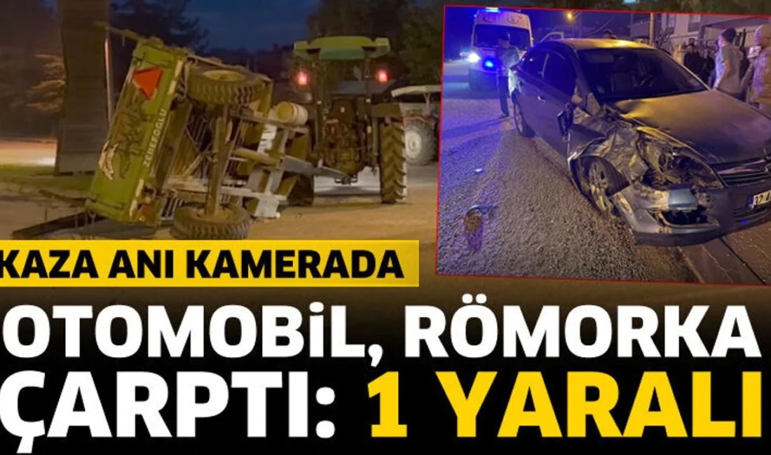 
Isparta’nın Yalvaç ilçesi Hüyüklü beldesinde, seyir halindeki otomobil traktörün römorkuna