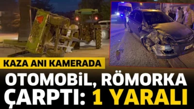 
Isparta’nın Yalvaç ilçesi Hüyüklü beldesinde, seyir halindeki otomobil traktörün römorkuna